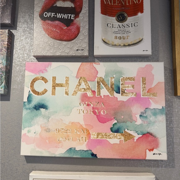 CHANEL Couture Road Oliver Gal Pink and Blue Watercolor Canvas Wall Art Print - Picture 3 of 6